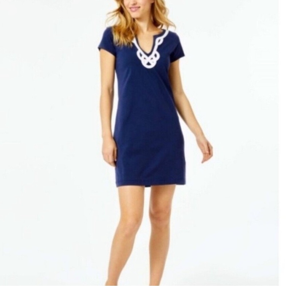 Lilly Pulitzer Navy Mini Dress with White Trim - Picture 1 of 9